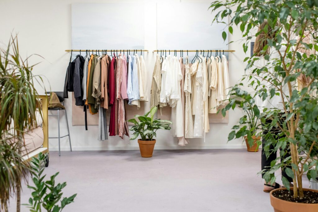 The image represents the sustainable fashion cloths